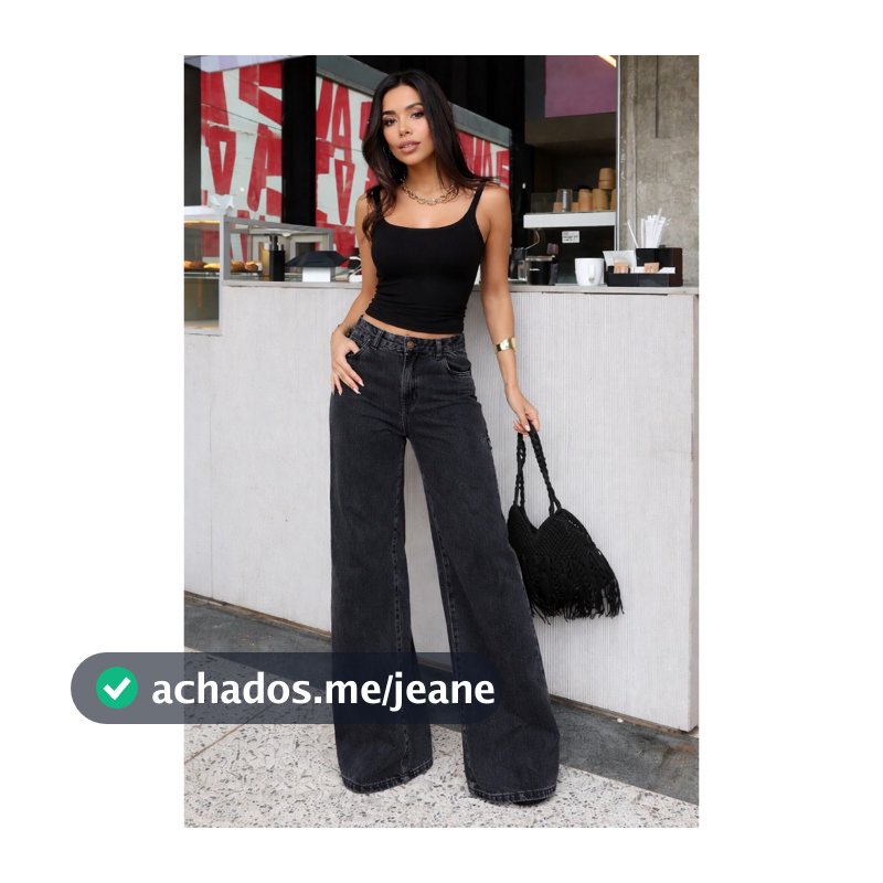 Calça Wide Leg Jeans Feminina Moderna Pronta Entrega Premium