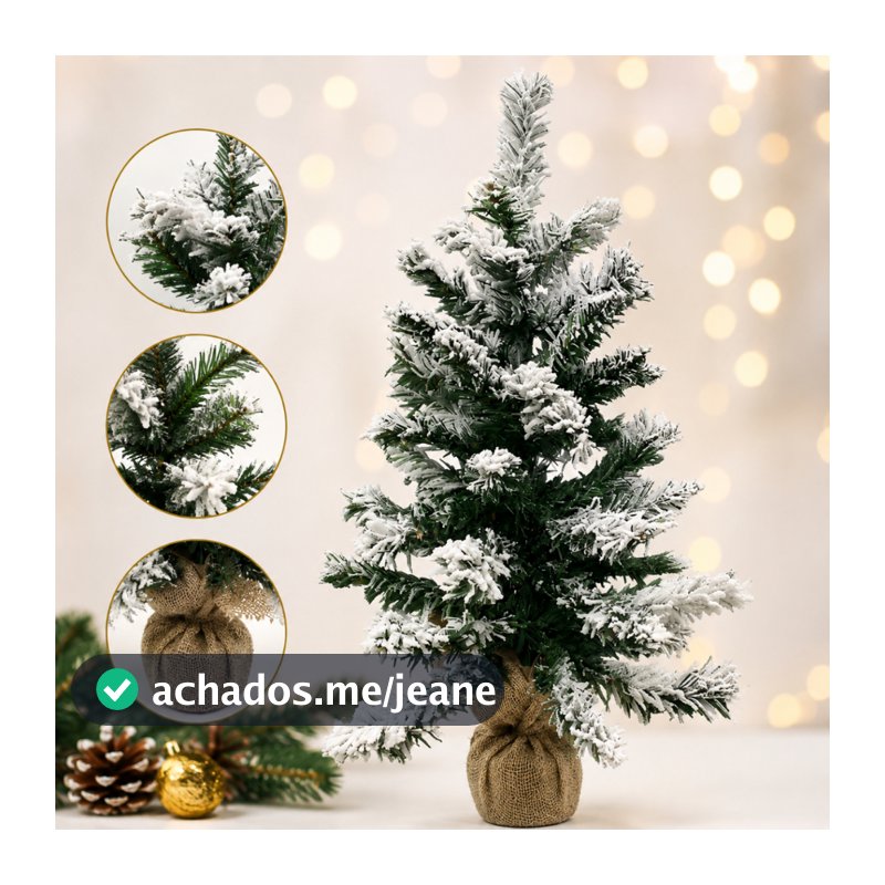 Mini Arvore De Natal Nevada Flocada Pinheiro 55CM 60 galhos Pequena Decoração