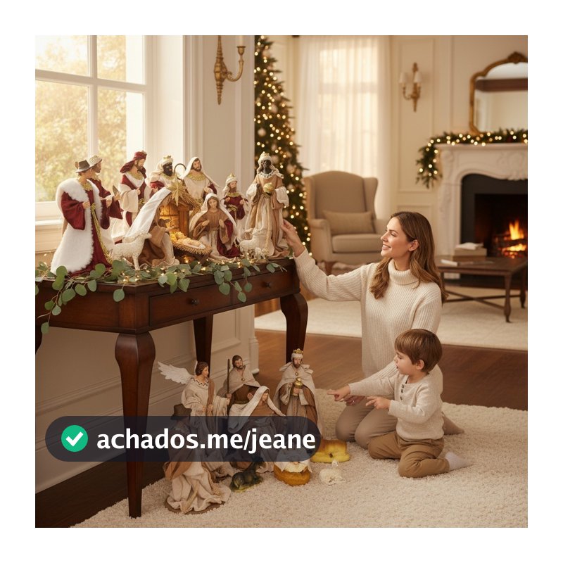 Presépio Natal 24cm Grande Decoração Casa Igreja Premium