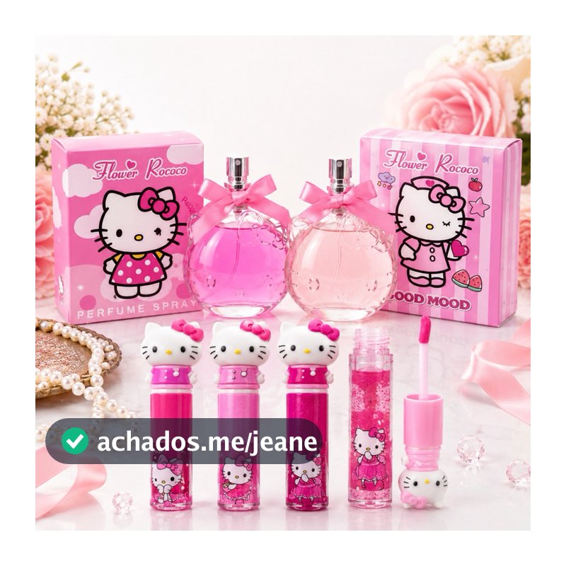 Perfume Infantil Hello Kitty 35 ml / 50 ml ou kit Presente dia das criancas  ou aniversario Fofo Floral ROCOCO