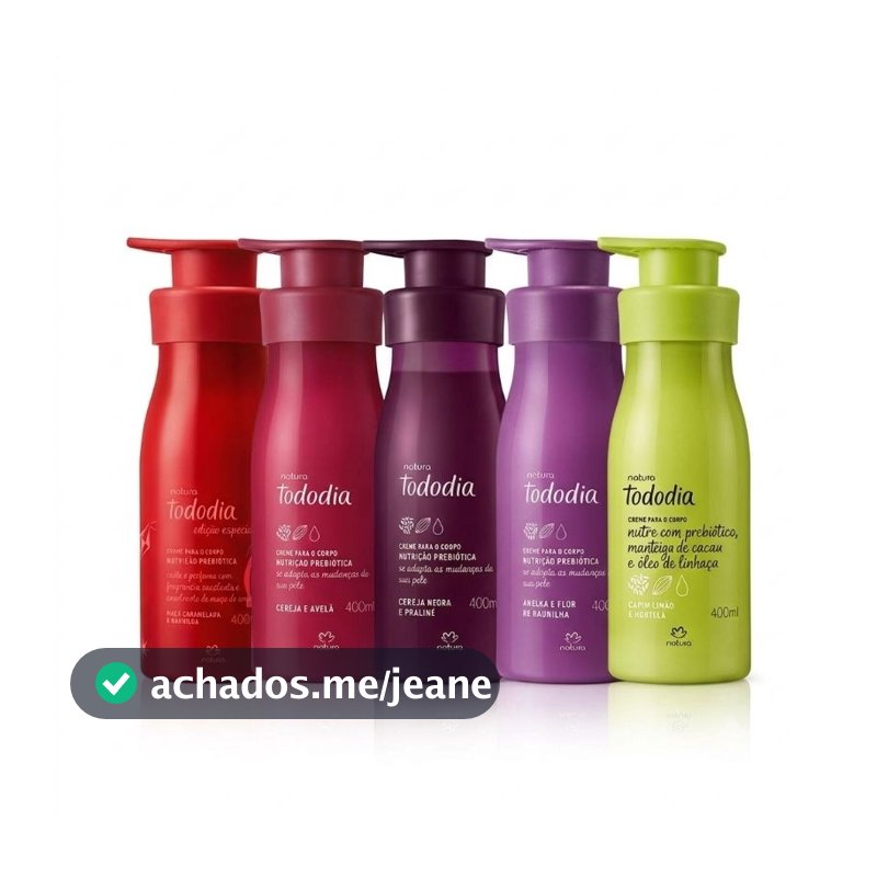 Creme Hidratante Natura Todo dia Flor de Pêra e Melissa - Morango e Baunilha Dourada 400ml - Escolha sua Fragrância