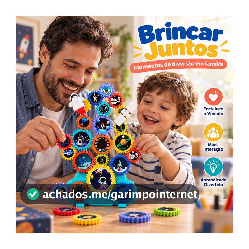 Engrenagens Espacial Brinquedo Educativo Crianças Montar DIY Luz Som