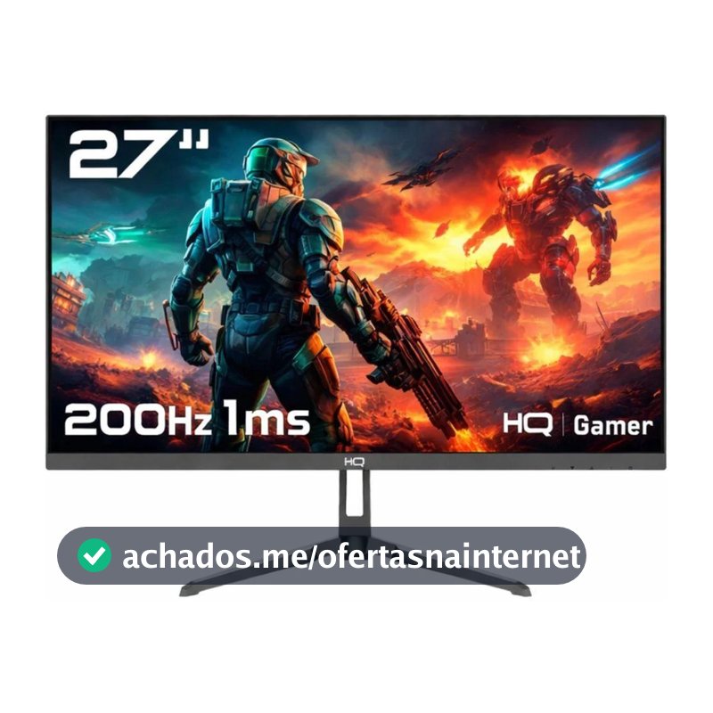 Monitor Gamer HQ Ultra, 27 Pol, IPS, Full HD, 1ms, 200Hz, HDMI/DisplayPort/P2, Preto, HQ27IP200