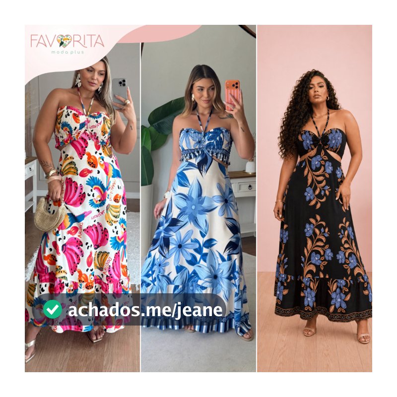 Conjunto Plus Size Vestido 3 em 1 Tomara que Caia Multiformas Estampa Tropical Tendência Verão Chique