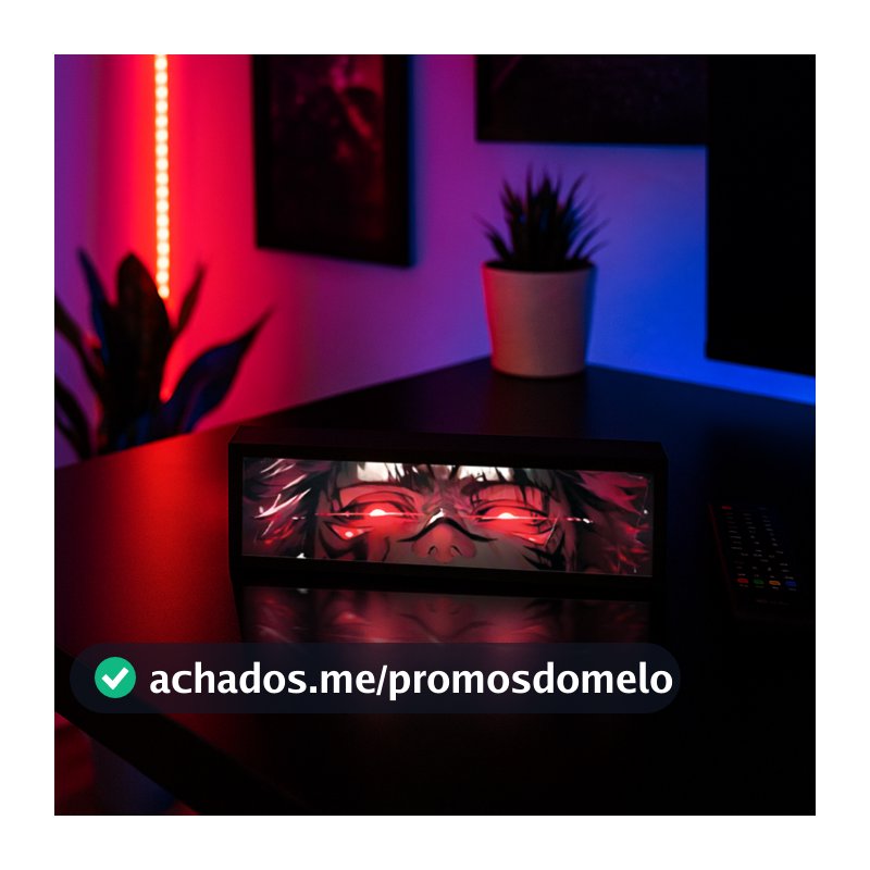 Luminária Gamer Geek Olhos Amaldiçoados do Sukuna Anime Jujutsu Kaisen Setup Gamer Presente Geek Led Bivolt