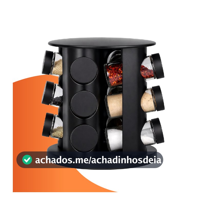 Porta Temperos Profissional Giratório 9 Potes Vidro Tampa Dosadora Condimentos