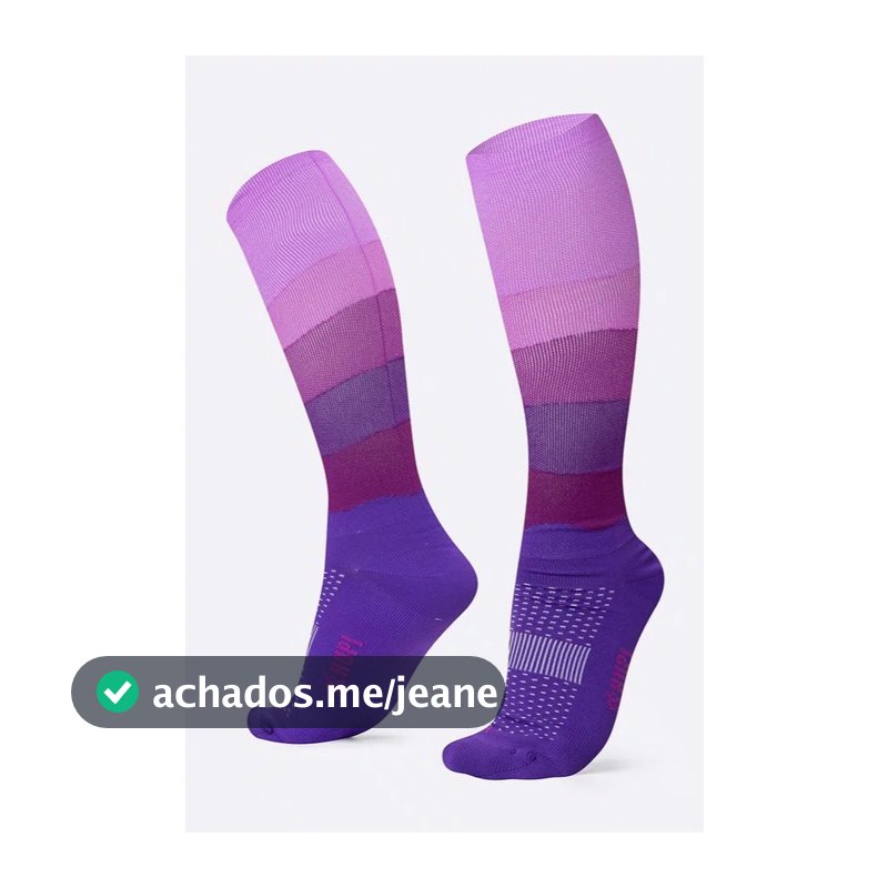 Meia HUPI Cano Longo 30cm Colors Roxo, Tamanho 36-42 Ideal para Corrida e Ciclismo