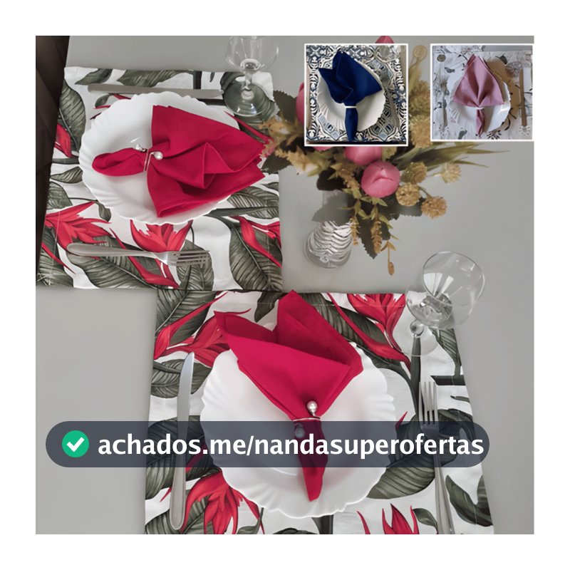 Jogo Americano Mesa Posta 4 Lugares Jantar Café Almoço 4 Americano 4 Guardanapo 4 Porta Guardanapo