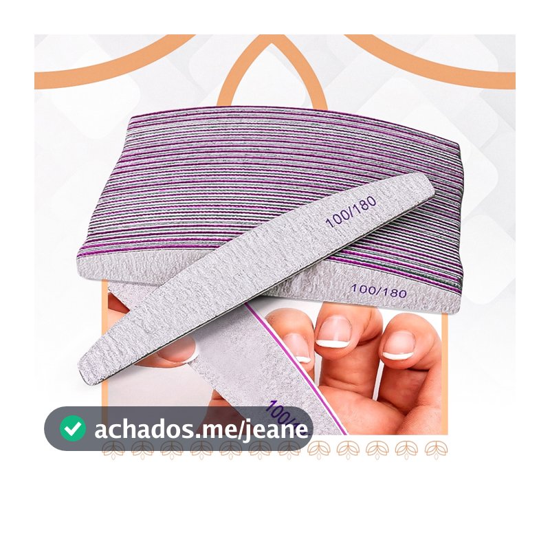 Kit 3/5/10 Lixas Banana/Boomerang Polidora 100/180 Unidade Manicure Profissional Unhas