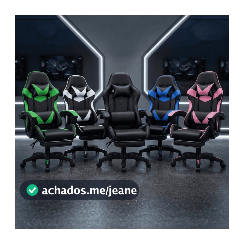 Cadeira Gamer Premium Escritório Giratória 360º Reclinável Apoio Para Pés E Encosto Ajustável Couro