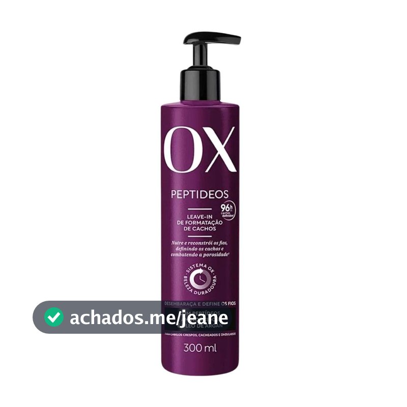 Leave In Ox Peptideos Cabelos Crespos Cacheados E Ondulados 300ml Definição Duradoura E Fortalecimento Da Fibra Capilar