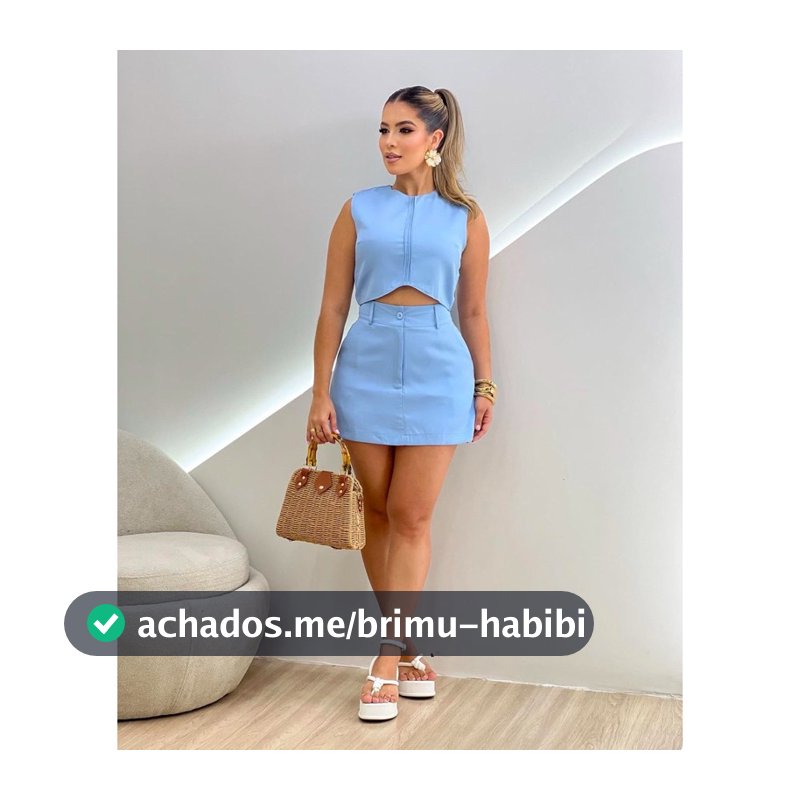 Conjunto Alfaiataria com Short Saia e Croped Zíper