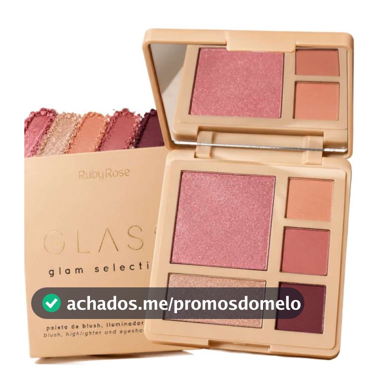 Paleta Ruby Rose Honor Glass Glam Selection Blush Iluminador E Sombra