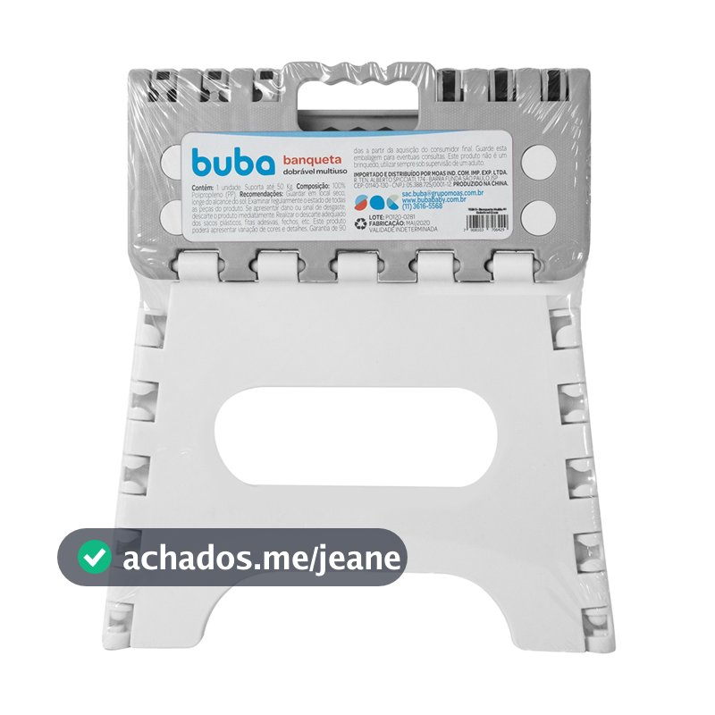 Banqueta Infantil Multiuso Dobrável Cinza 15295 - Buba