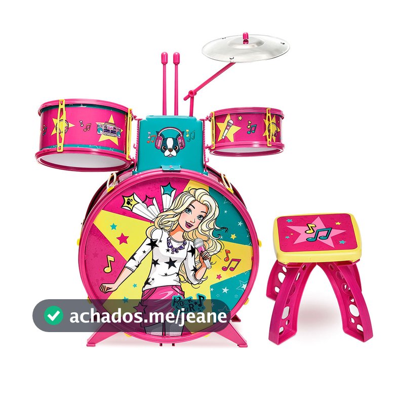 BRINQUEDO BARBIE BATERIA MUSICAL FABULOSA ROSA FUN F00047 INFANTIL
