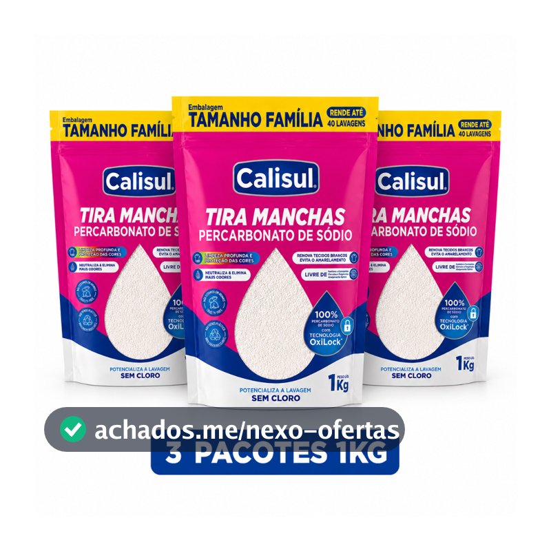 PERCARBONATO de sódio 100% PURO Roupas e Limpeza 1kg/2kg OXIGÊNIO ATIVO Calisul SEM CLORO