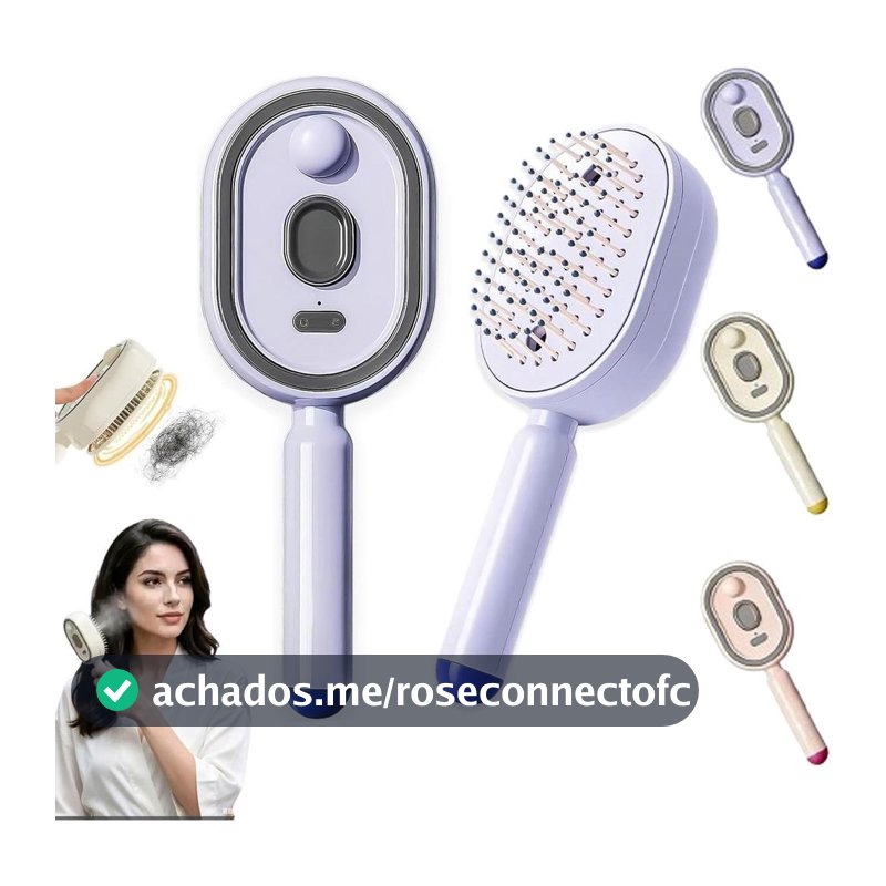 Escova De Vapor Para Cabelo Elétrica Água Alisador Com Pente Desembaraçador Anti Estático