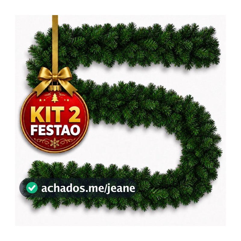 Kit 2 Festão Aramado Grosso Decoração de Natal Luxo 270cm - 300 Galhos