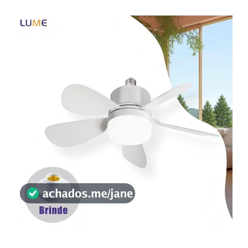 Ventilador de Teto com Luz Silencioso Controle Remoto Instalação Fácil Bivolt para Pequenos Espaços