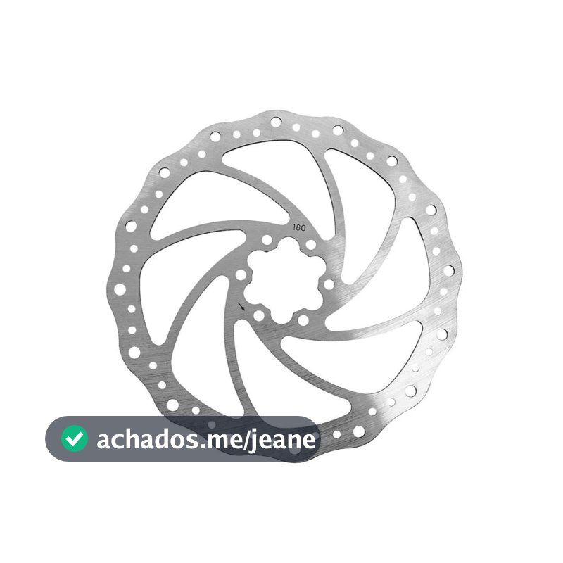 Disco de Freio Rotor 180mm 6 Furos em Aço Inox para Bicicleta MTB - Absolute