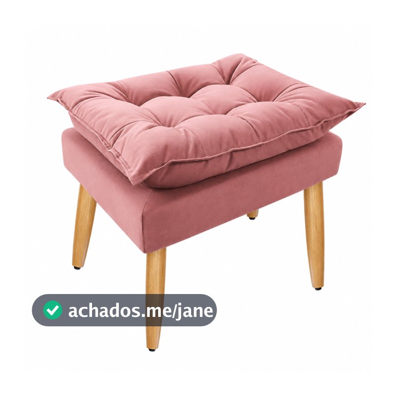 Puff Opala Suede Pés palito Decorativo várias cores - Mercado Dos Móveis
