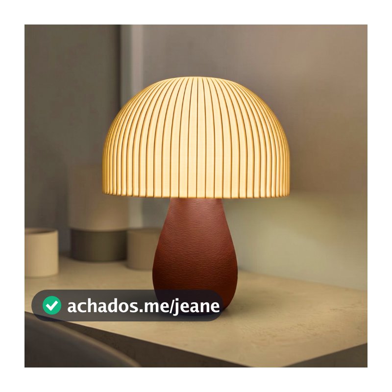 Luminária COGUMELO | TUCAN HOME | Abajur para quarto Bivolt Luz Aconchegante