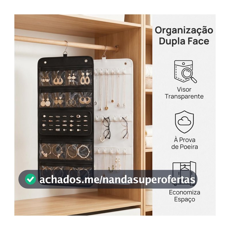 Organizador Parede Armário Joias Multifuncional Resistente