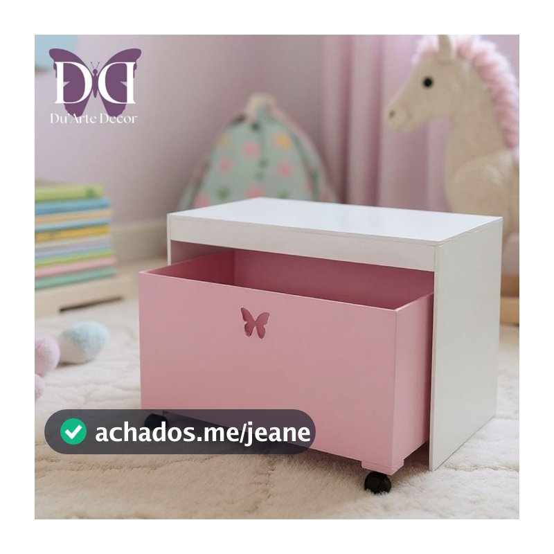 Organizador de Brinquedos Bancada Infantil 1 Gaveta Com Rodinhas em MDF