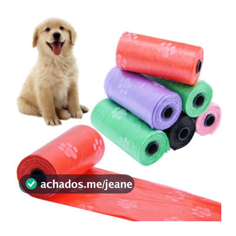 Kit 3 Rolos De Saquinhos Refil Cata Caca Cachorro Gato Pet Coco Fezes Cães Higiênico Biodegradável