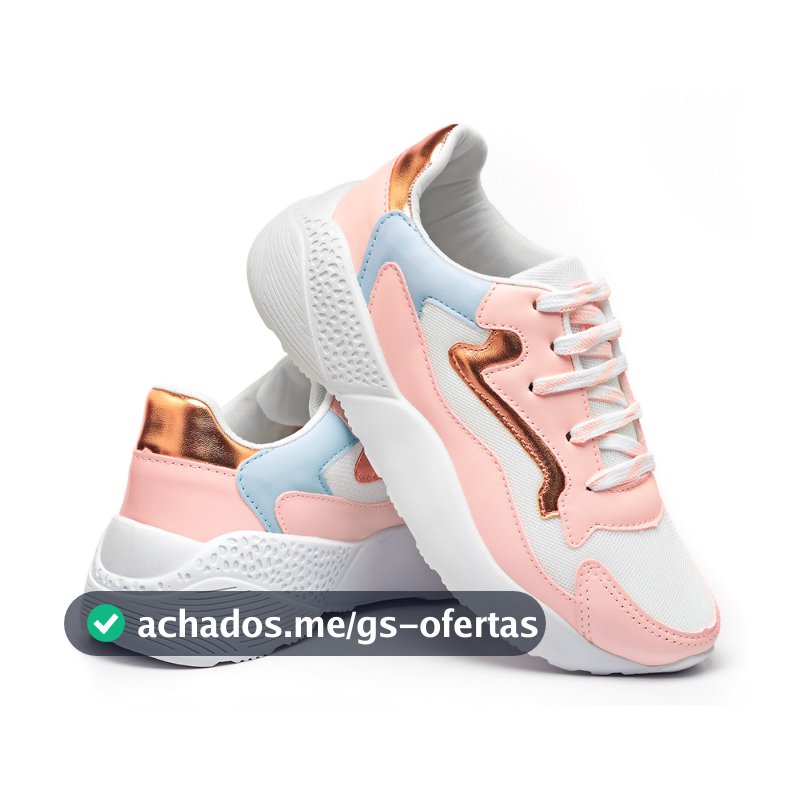 Tênis Feminino Vili Chunk Urban Casual Confortável Rosa