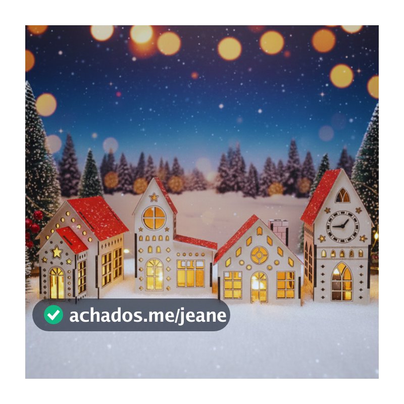 Vila Natalina Decoração Natal Presépio Ceia Jesus Casas Igrejinha Chaminé Papai Noel Pinheiro