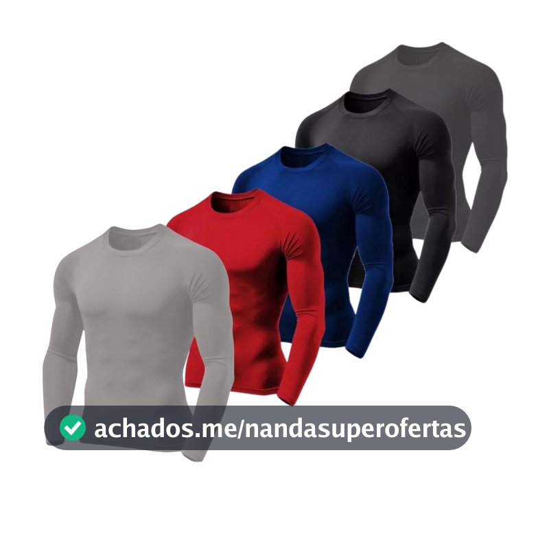 Kit 5 Camisetas Térmica Proteção Uv 50+ Segunda Pele Blusa Masculina Treino Academia Sortidas