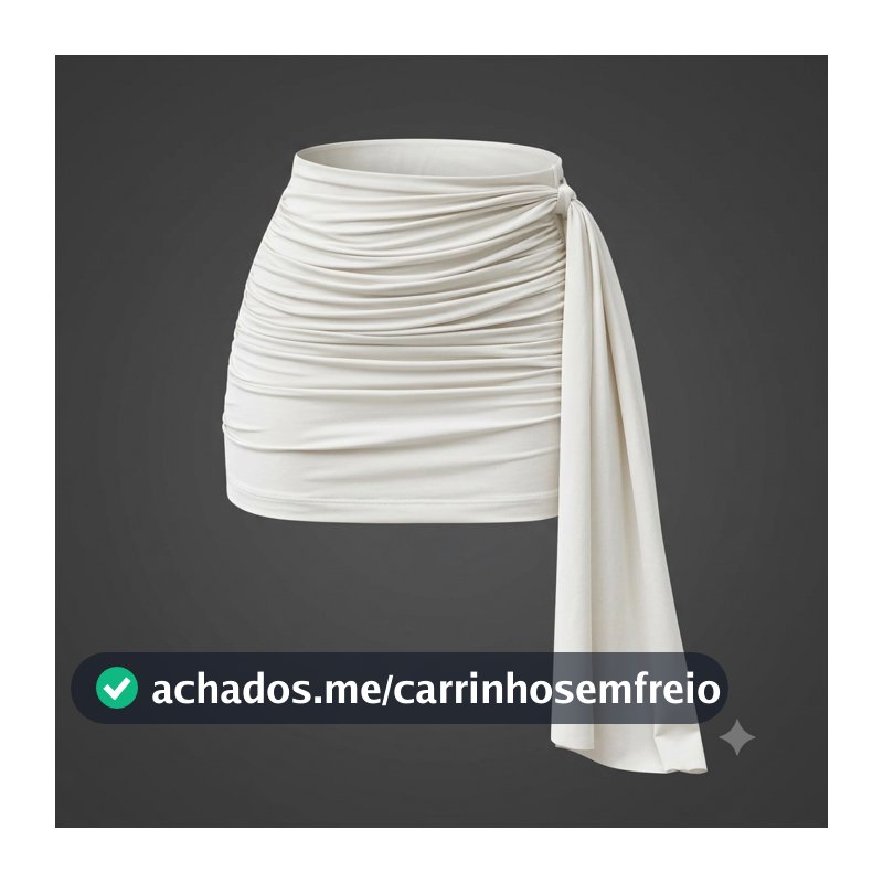 Saia Feminino Curta Plissada Com Faixa na Lateral Suplex Moda Gringa Franzida Estilosa