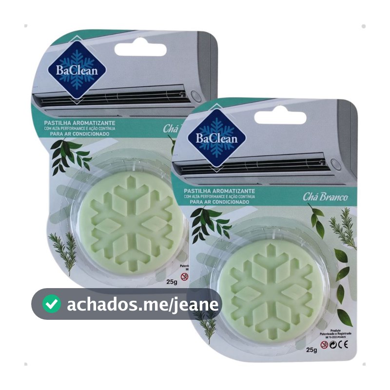 Kit 2 Pastilhas BaClean Ar Condicionado Chá Branco