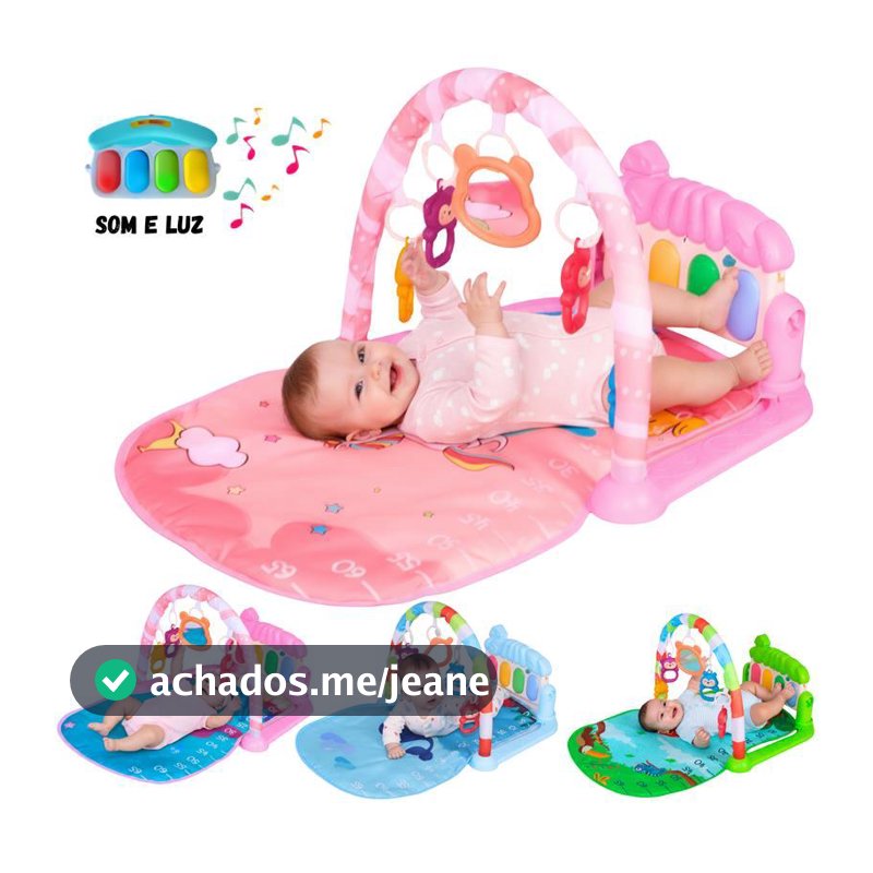 Tapete de Atividades Infantil Bebê Ginásio Piano Musical com Som e Luzes - Castela
