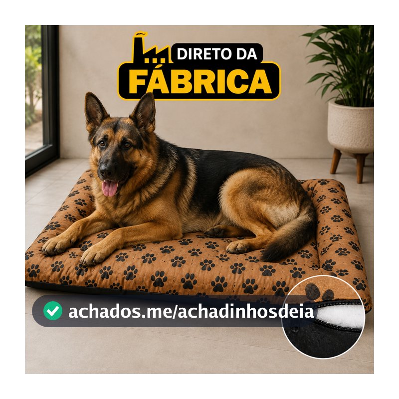 Cama para Cachorro e Gato Colchonete Pet com Bordas Zíper Lavável P M G GG