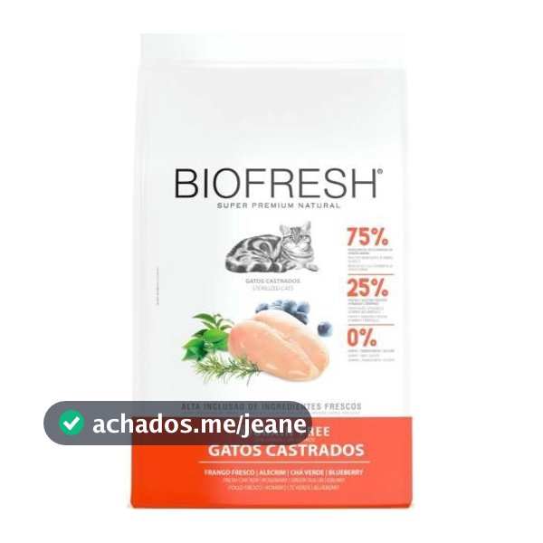 Ração Biofresh Gato Castrado Frango 7,5Kg