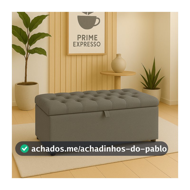 Puff Baú pé de cama no Sued Capitone Organizador e Sapateira