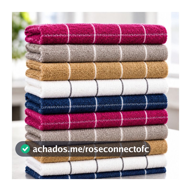 Kit 03, 05 ou 10 Toalha Vintage Cozinha Copa Pano Listrado xadrez 100% Algodão