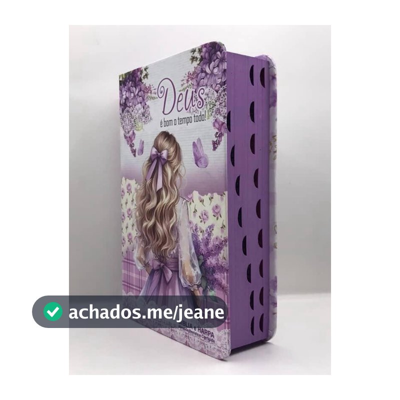 Bíblia Sagrada Tamanho Médio 12,5x19 cm Com Harpa Palavras de Jesus em Vermelho Capa Dura Menina Loira