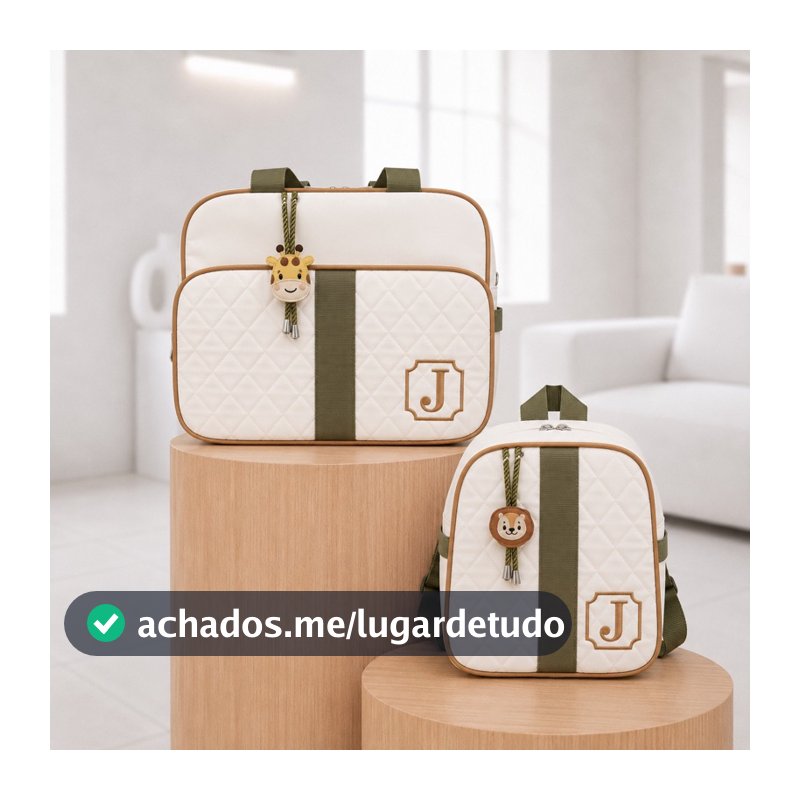Kit Maternidade 2 Peças PERSONALIZADO | Térmico e Impermeável | Moderno Mamãe e Bebê