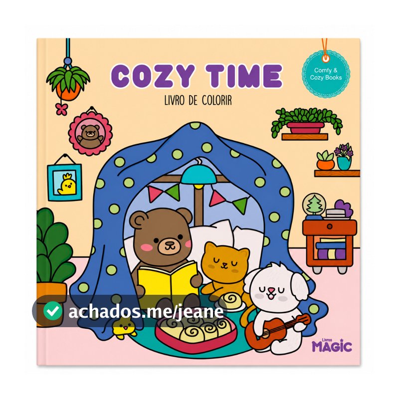 Livro de Colorir Cozy Time Ilustrações Exclusivas 48 Páginas