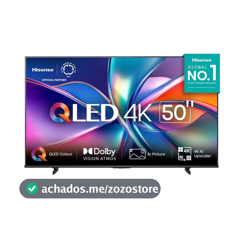 Smart TV 50 Polegadas 4K 50Q6QV QLED HDR10 Dolby Atmos Vidaa U9 Hisense