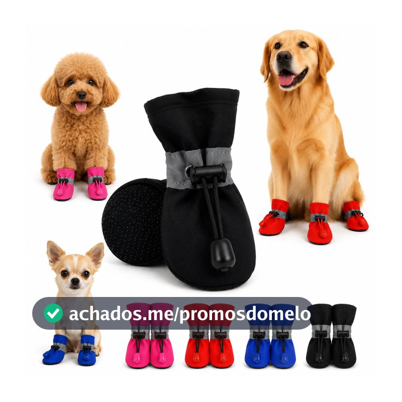 Sapatinho Cachorro Bota Pet Impermeável Antiderrapante Ajustável Sapato para Cães e Gatos Confortável Meia Sapatinho