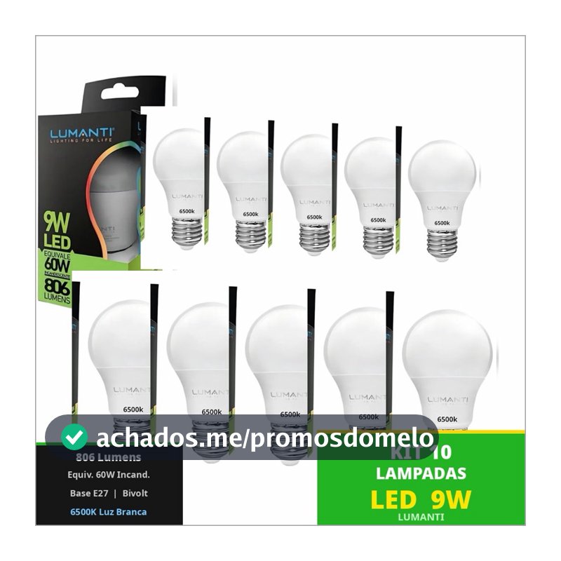 Lâmpadas De Led Bulbo 9w E27 Bivolt 6500K Branca Fria Lumanti