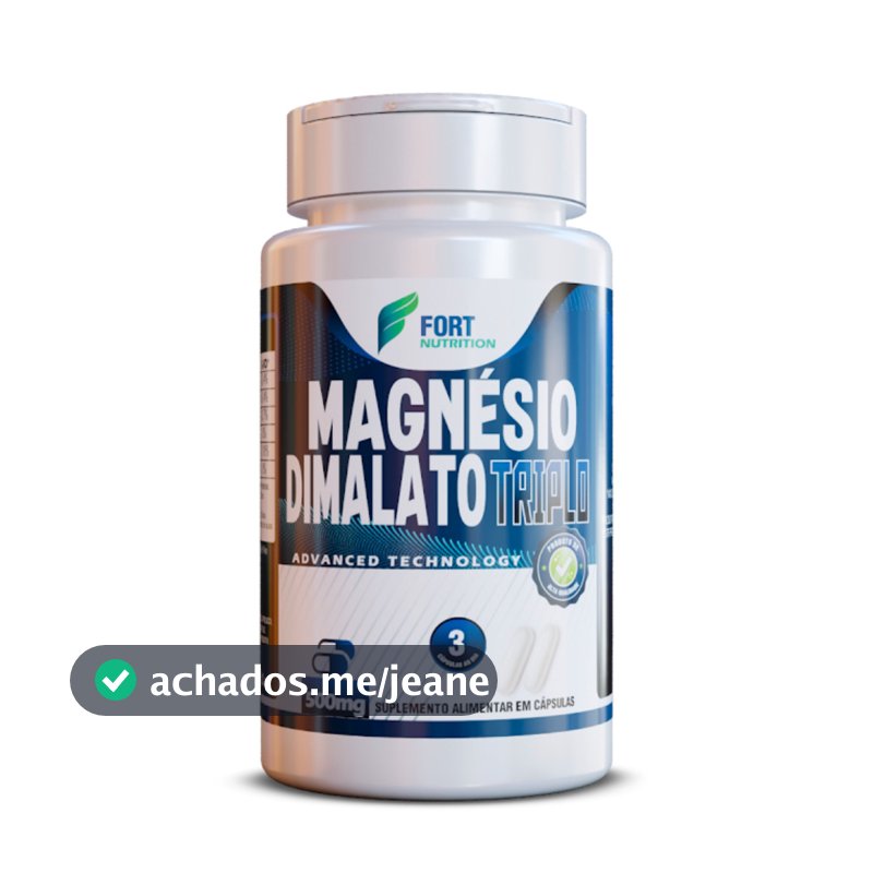Magnésio Dimalato Triplo 500mg 120 Cápsulas | Suplemento Mineral Premium