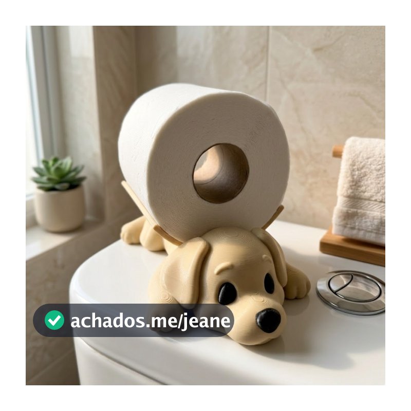 Suporte Papel Higiênico Cachorros Porta Assessórios de Banheiro Casa Presente Decoração