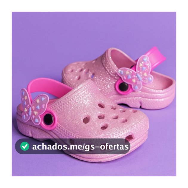 Sandália Para Menina Infantil Babuche Premium Glitter Delicado