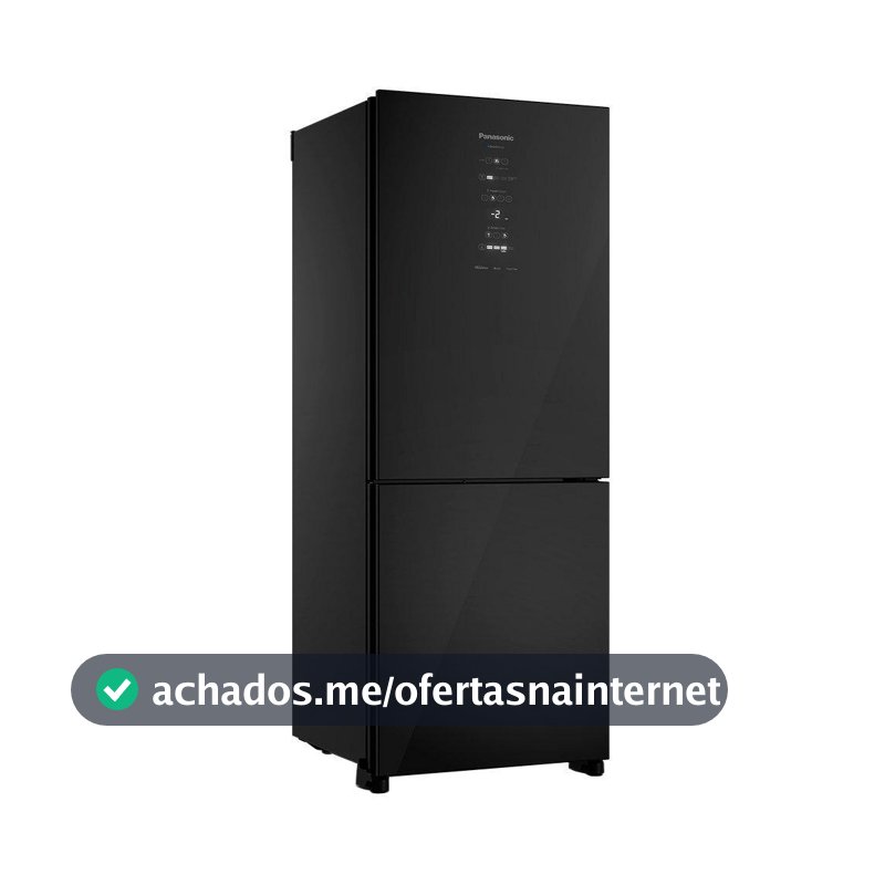 Geladeira/Refrigerador Panasonic BB65GV7BC 467 Litros - Intuitive+  Frost Free, Inverter, Black Glass, Bivolt