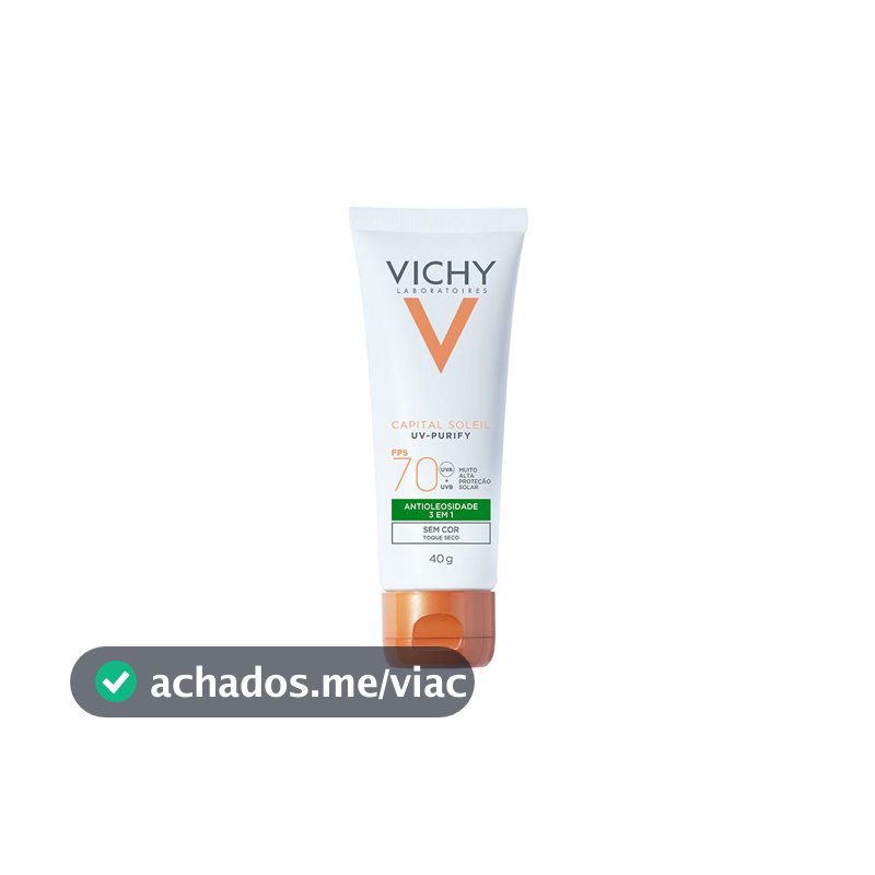 Vichy Capital Soleil Purify Protetor Solar Antioleosidade FPS70 40g